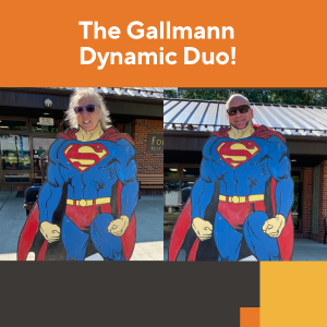 Terry and Dale Gallmann dressed as superheroes